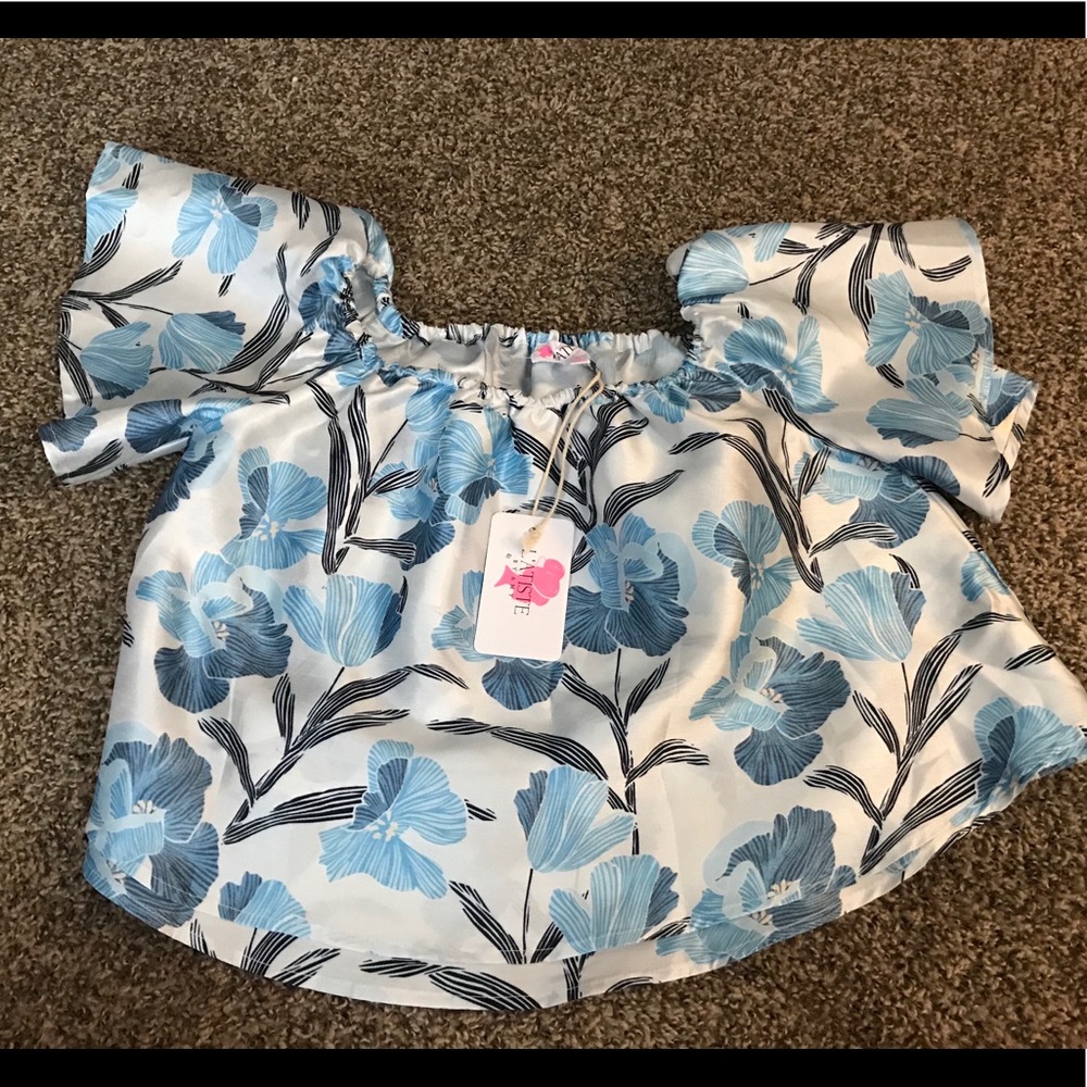 Off the shoulder silky blouse